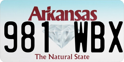 AR license plate 981WBX