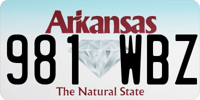 AR license plate 981WBZ
