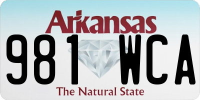 AR license plate 981WCA