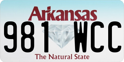 AR license plate 981WCC