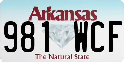 AR license plate 981WCF