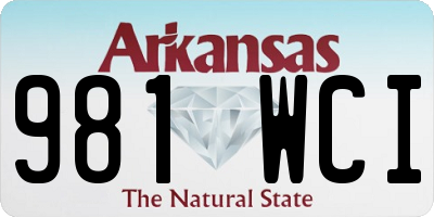 AR license plate 981WCI