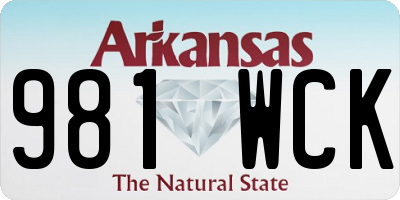 AR license plate 981WCK