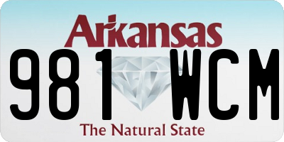 AR license plate 981WCM