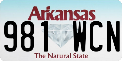 AR license plate 981WCN