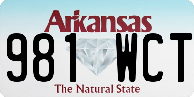 AR license plate 981WCT