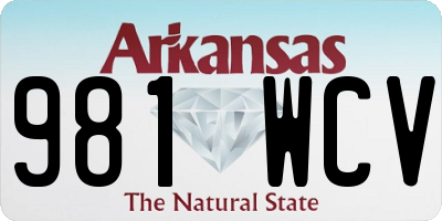 AR license plate 981WCV