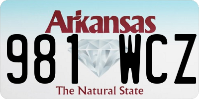 AR license plate 981WCZ