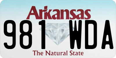 AR license plate 981WDA