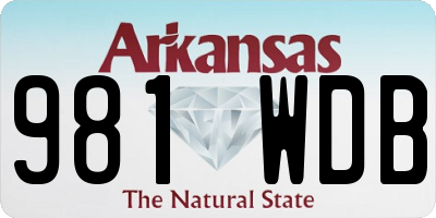 AR license plate 981WDB