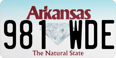 AR license plate 981WDE
