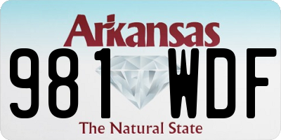 AR license plate 981WDF