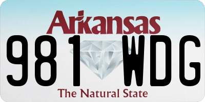 AR license plate 981WDG