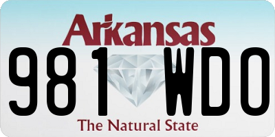 AR license plate 981WDO