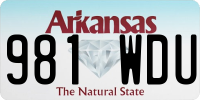 AR license plate 981WDU