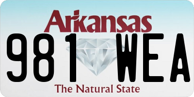 AR license plate 981WEA
