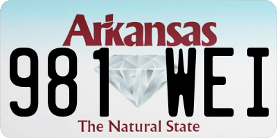 AR license plate 981WEI