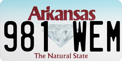 AR license plate 981WEM