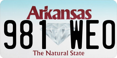AR license plate 981WEO