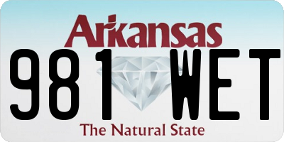 AR license plate 981WET