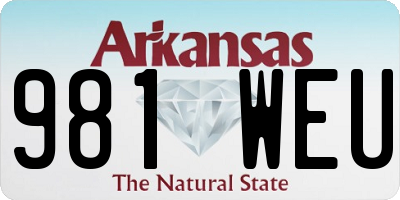 AR license plate 981WEU