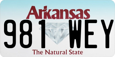 AR license plate 981WEY