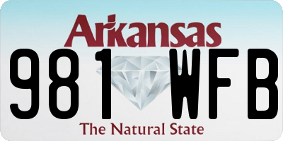 AR license plate 981WFB