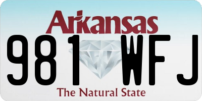 AR license plate 981WFJ