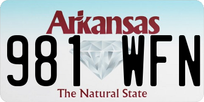 AR license plate 981WFN