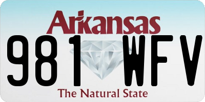 AR license plate 981WFV