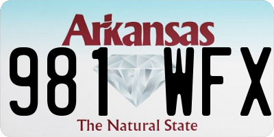 AR license plate 981WFX