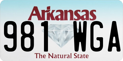AR license plate 981WGA