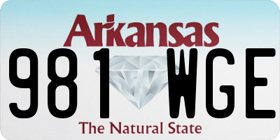 AR license plate 981WGE