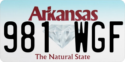 AR license plate 981WGF