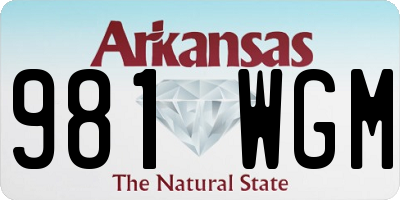 AR license plate 981WGM