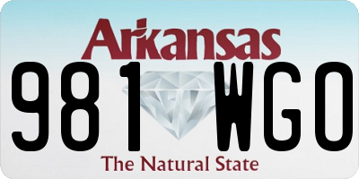 AR license plate 981WGO