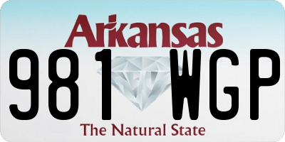 AR license plate 981WGP