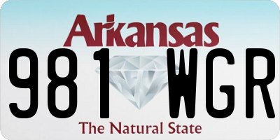 AR license plate 981WGR