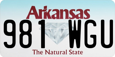 AR license plate 981WGU