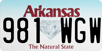 AR license plate 981WGW