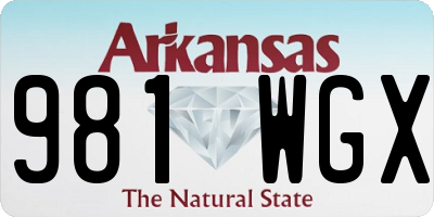 AR license plate 981WGX
