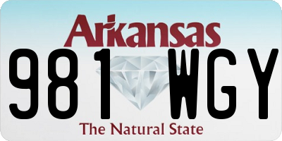 AR license plate 981WGY