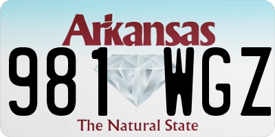 AR license plate 981WGZ