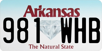AR license plate 981WHB