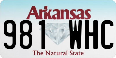 AR license plate 981WHC