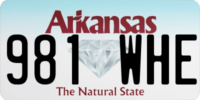 AR license plate 981WHE