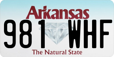 AR license plate 981WHF
