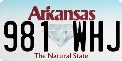 AR license plate 981WHJ