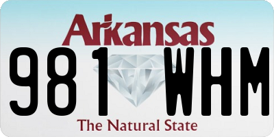 AR license plate 981WHM