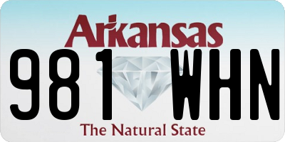 AR license plate 981WHN
